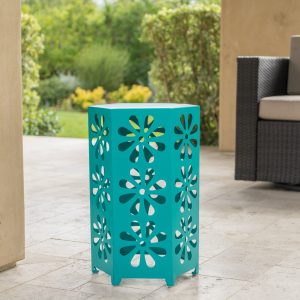 14 inch iron floral side table nh091303