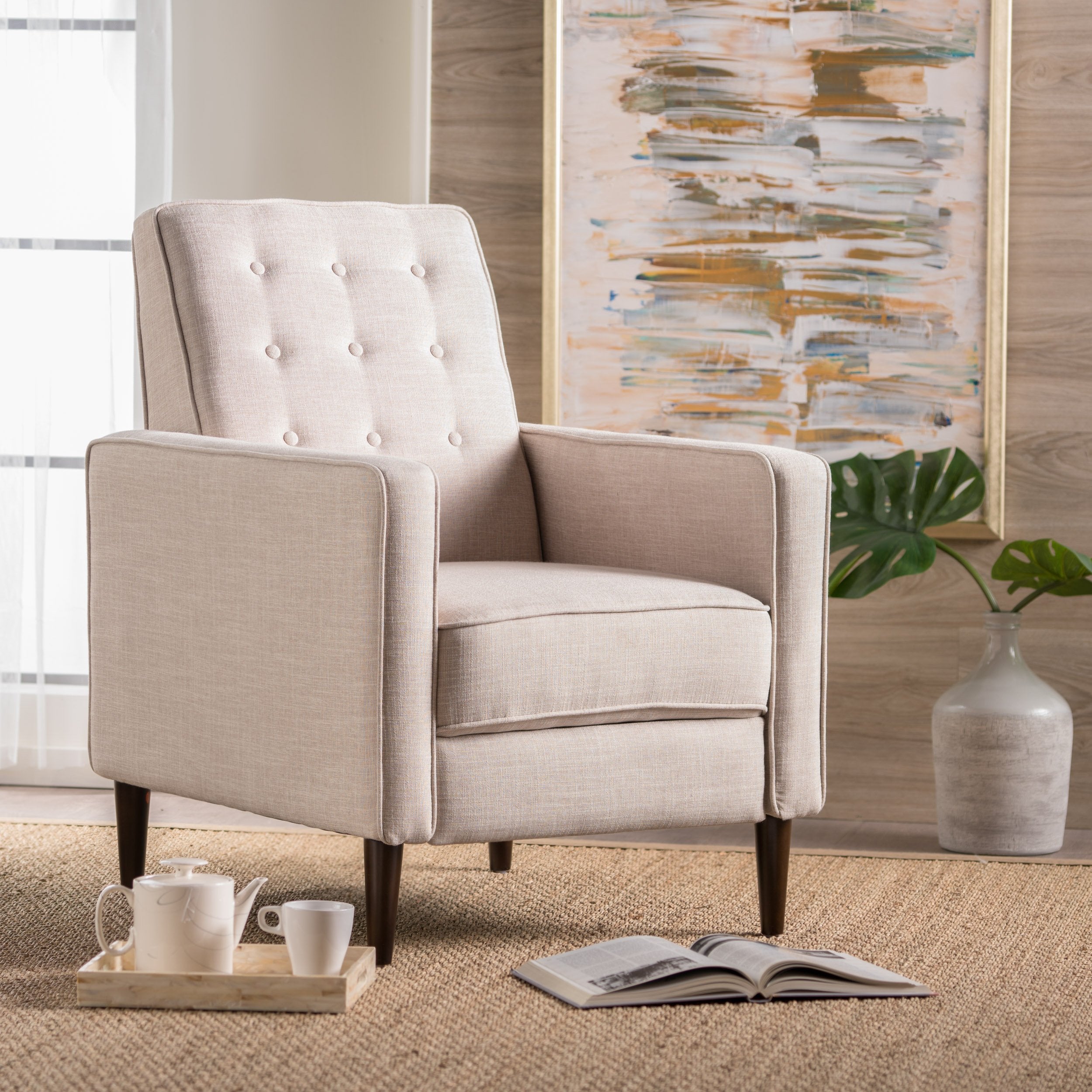 mid century modern tufted back fabric recliner nh495003 mid century modern tufted back fabric recliner nh495003
