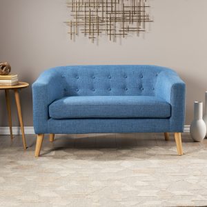 button back mid century fabric modern loveseat nh392103