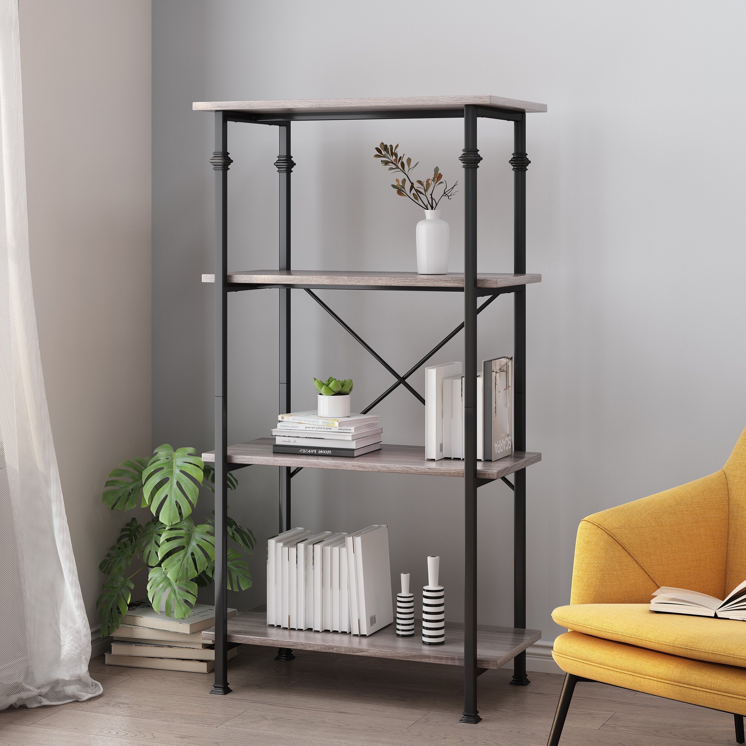 modern industrial 4 shelf etagere bookcase nh306413 modern industrial 4 shelf etagere bookcase nh306413
