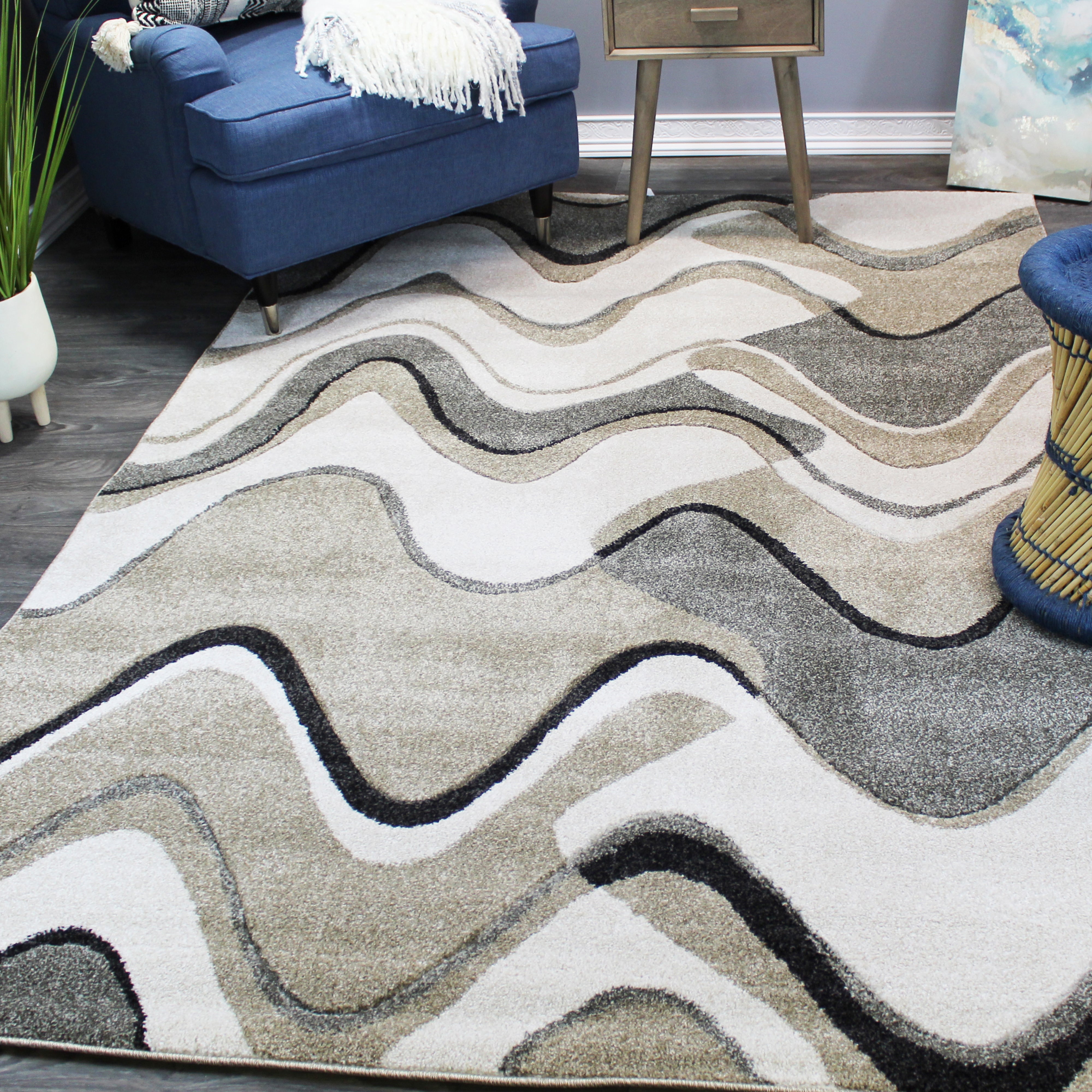 natural geo jasmine modern wavy abstract ivory/gray area rug natural geo jasmine modern wavy abstract ivory/gray area rug